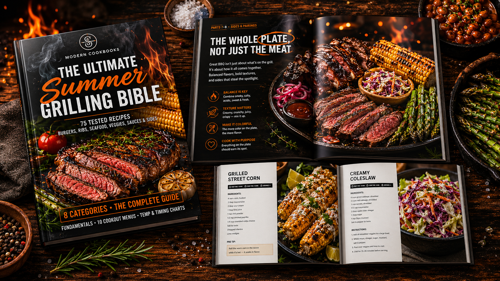 Sides & Pairings — book with side dishes spreads